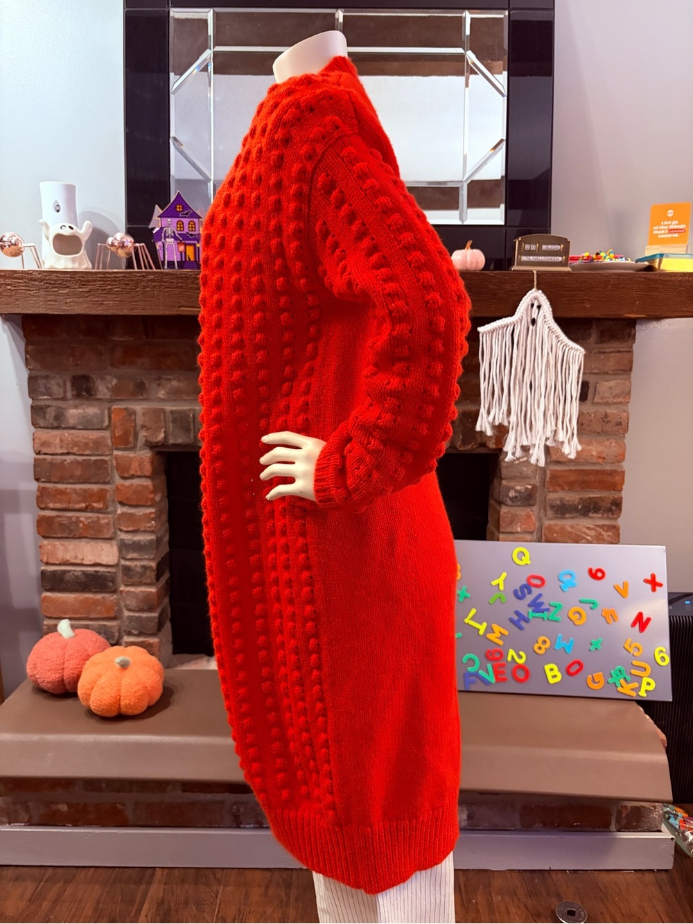 LEGO x Target Red Popcorn Knit Long Cardigan Wool Blend - Picture 4 of 10